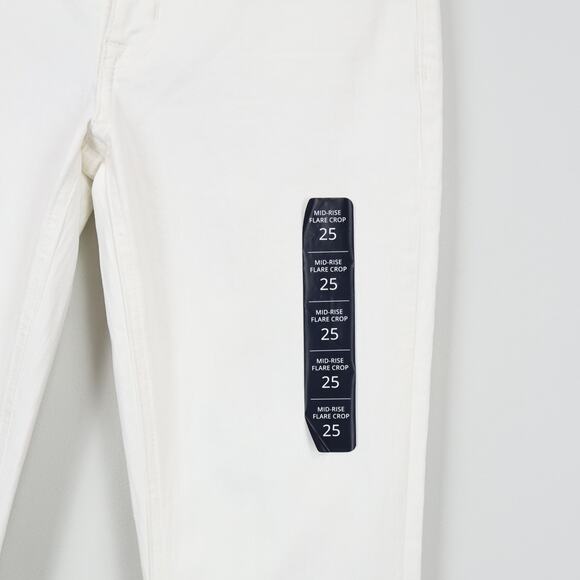 NWT J. Crew Factory Mid-Rise Flare Crop Signature Stretch Denim White Size 25 - Picture 6 of 9